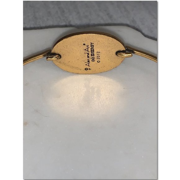 Alex and Ani Saint Florian Charm Horizontal Bangle Bracelet Gold Tag Attached - Picture 9 of 9